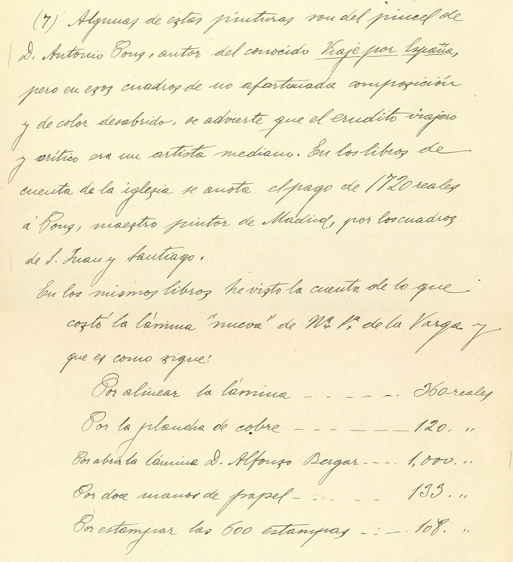 Fragmento del Catálogo Monumental de Guadalajara de don Juan Catalina García López